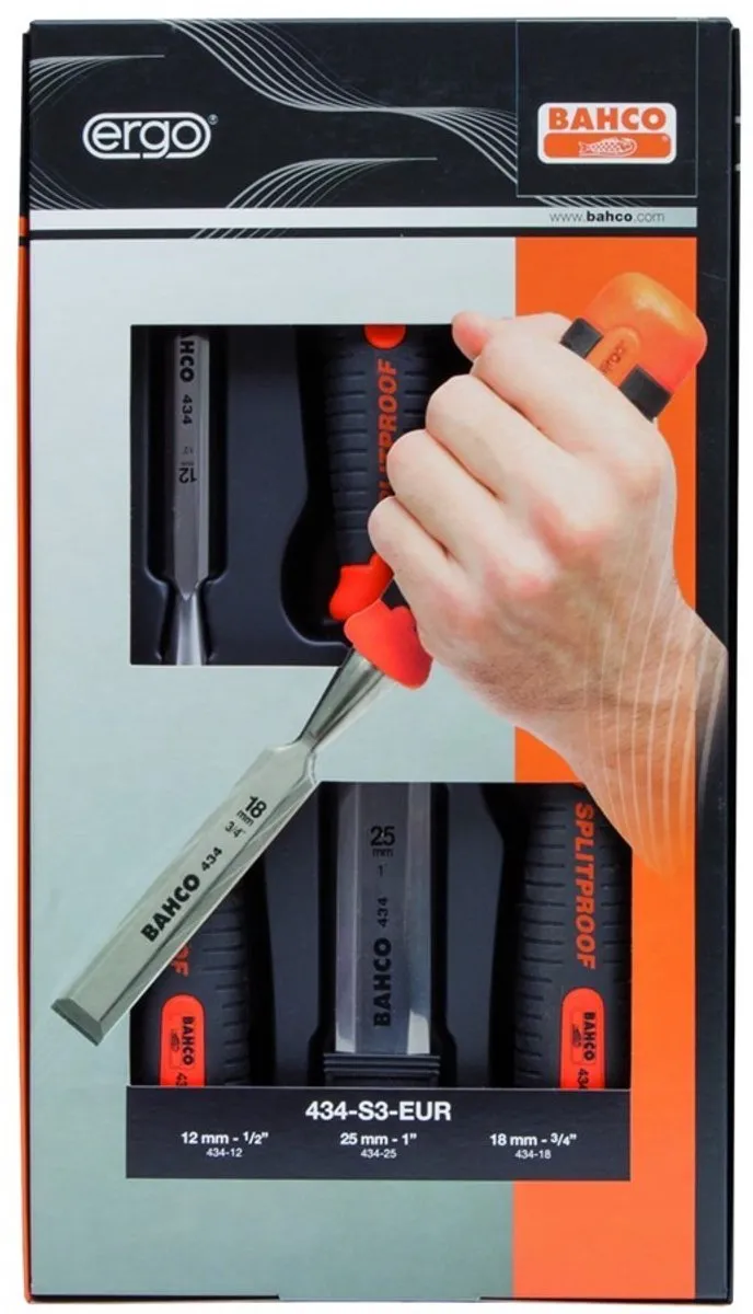 Bahco Steekbeitelset ERGO Splitproof 3-delig - 12mm