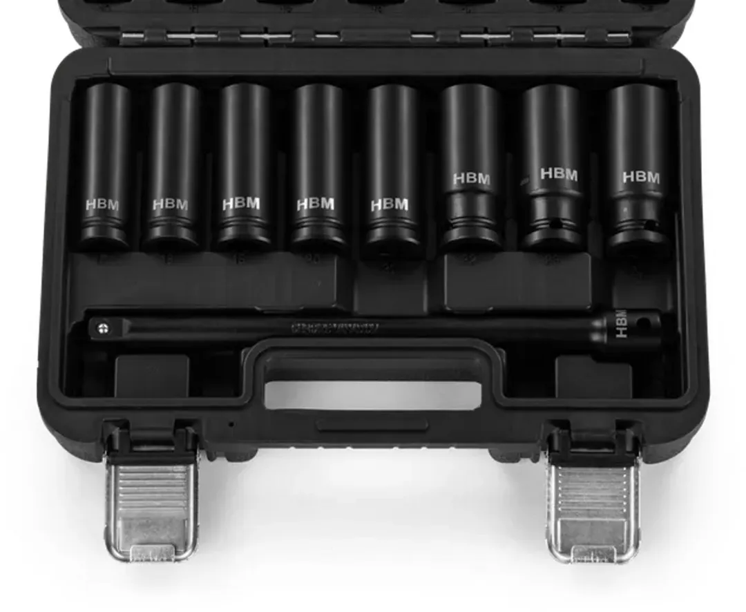 HBM Machines 1/2" Krachtdoppenset 18-delig - Zwart