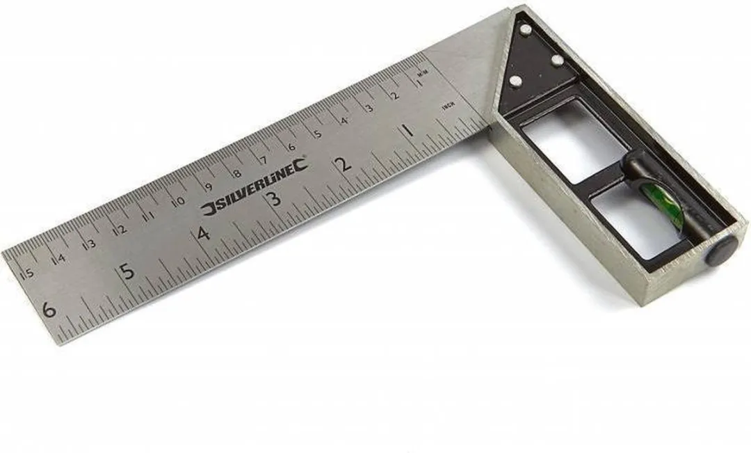 Silverline Winkelhaak 150mm - Gietaluminium - Metrisch/Imperiaal - Zilver/Zwart