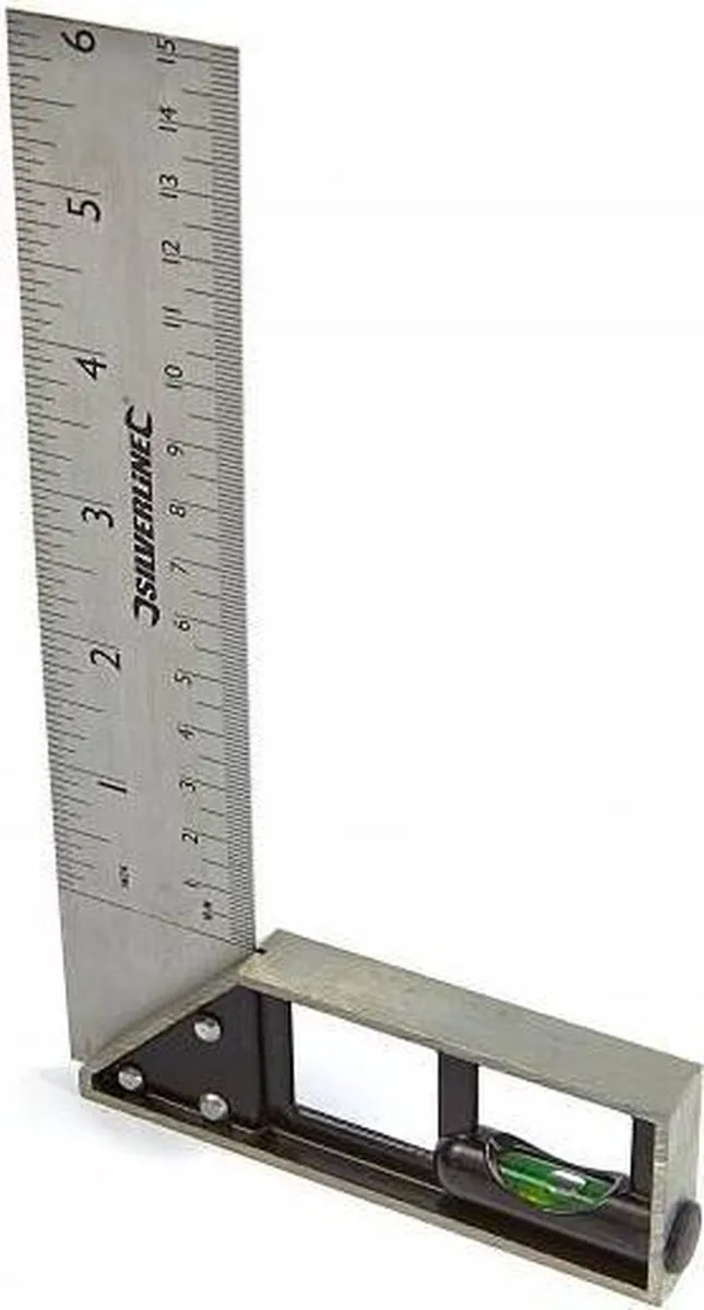 Silverline Winkelhaak 150mm - Gietaluminium - Metrisch/Imperiaal - Zilver/Zwart