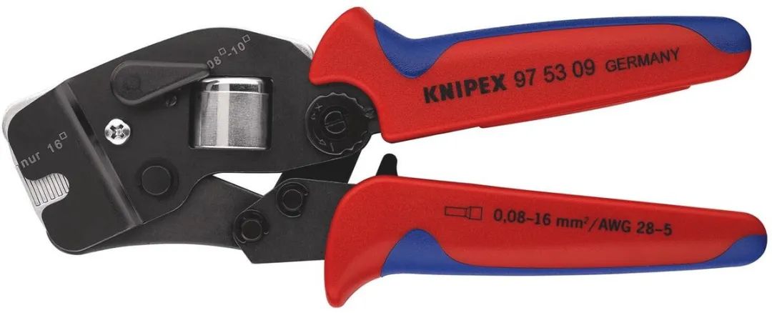 Knipex 975309 Krimptang Zelfinstellend 190mm - Zwart/Blauw/Rood