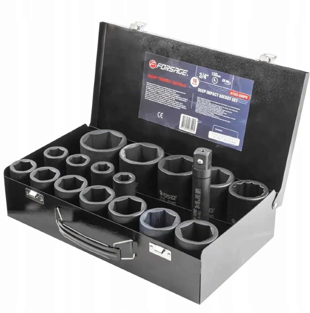 Forsage F-6163-5MPB Dopsleutelset - 16-delig 17-50mm Hex