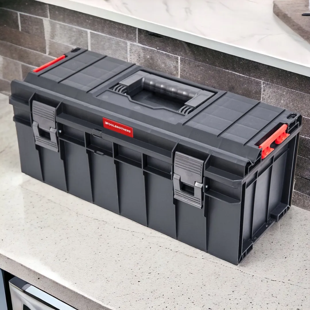 Toolbrothers RHINO ECO Basic Long 22L Gereedschapskoffer - Rood/Zwart - afbeelding 3 van 5