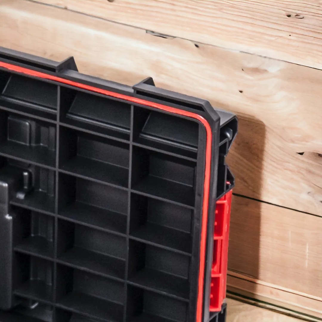 Toolbrothers RHINO ECO Basic Long 22L Gereedschapskoffer - Rood/Zwart - afbeelding 4 van 5