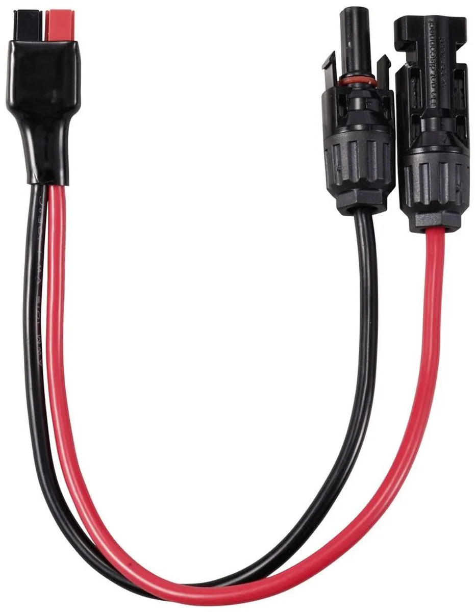 Tru Components TC-12195720 Mini-hoogspanningsstekker naar PV-stekker 250mm - Zwart/Rood