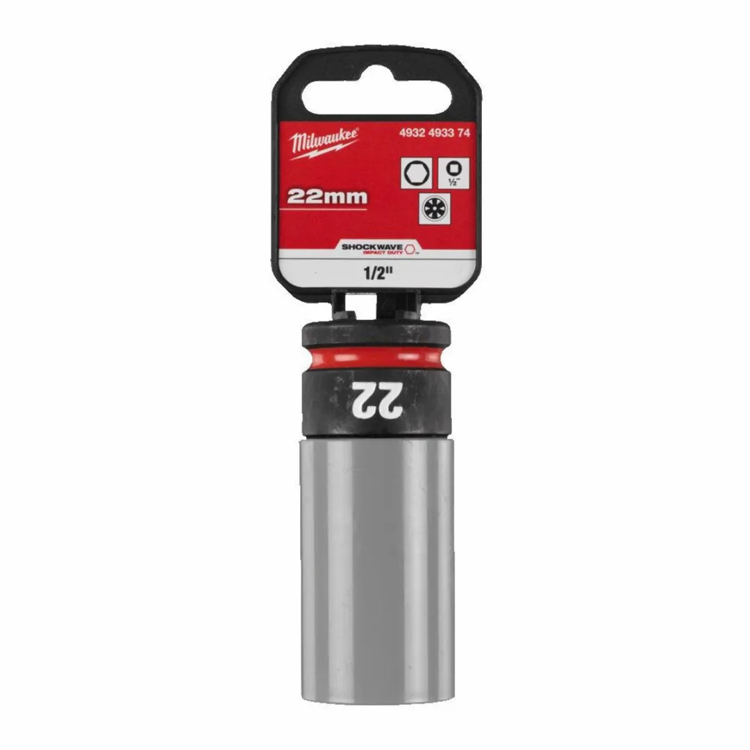 Milwaukee SHOCKWAVE Udaroudop 22mm Aluminium Velgen 1/2" Vierkant