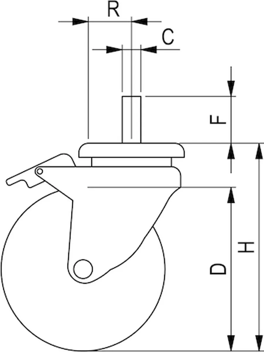 Würth Machinezwenkwiel met draaibare stelschroef 55kg - 4 Stuks