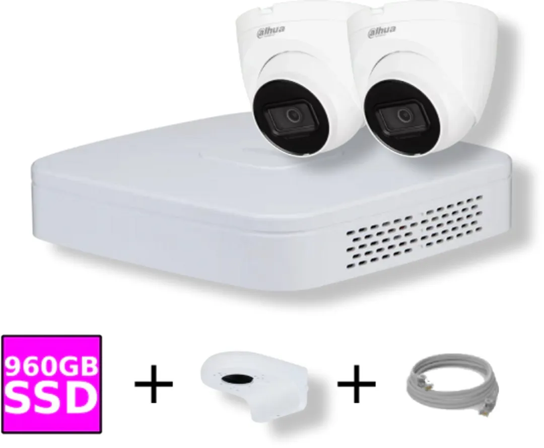 Dahua 4-kanaals NVR Set 2x4MP WizSense Camera's
