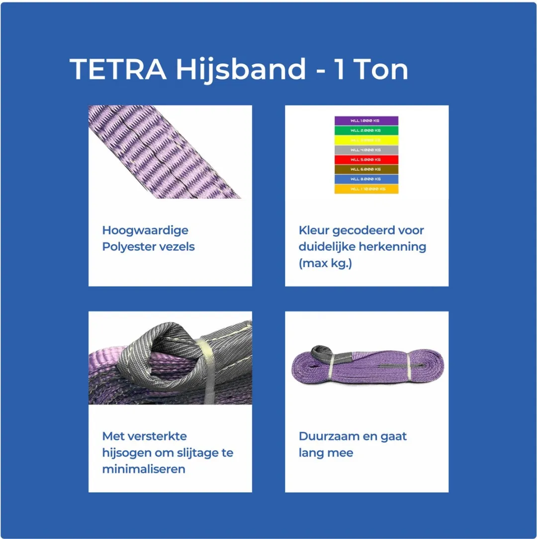 TETRA Hijsband 1 Ton 4m - Paars