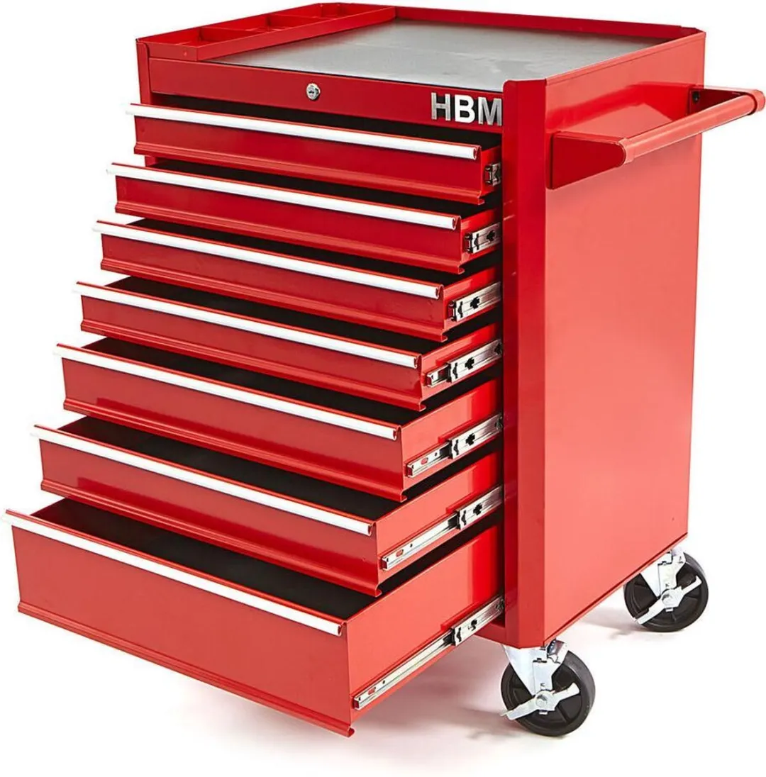 HBM 7-Laden Gereedschapswagen - Rood