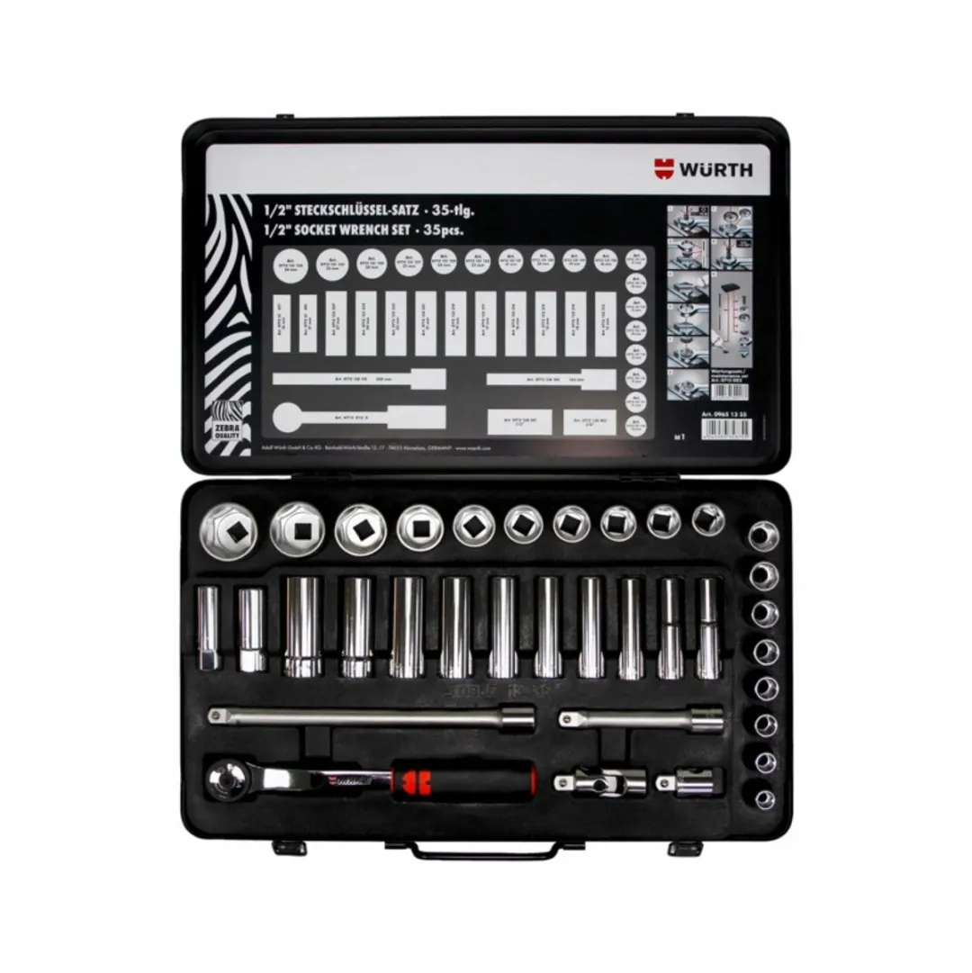 Würth 35-delige DOP Doppenset 1/2" - kort & lang