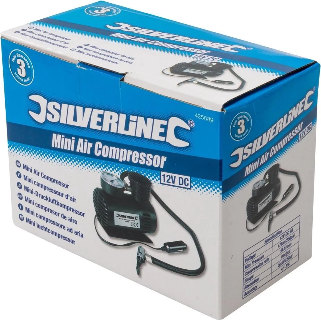 Silverline Mini Luchtcompressor 425689 - 12V DC