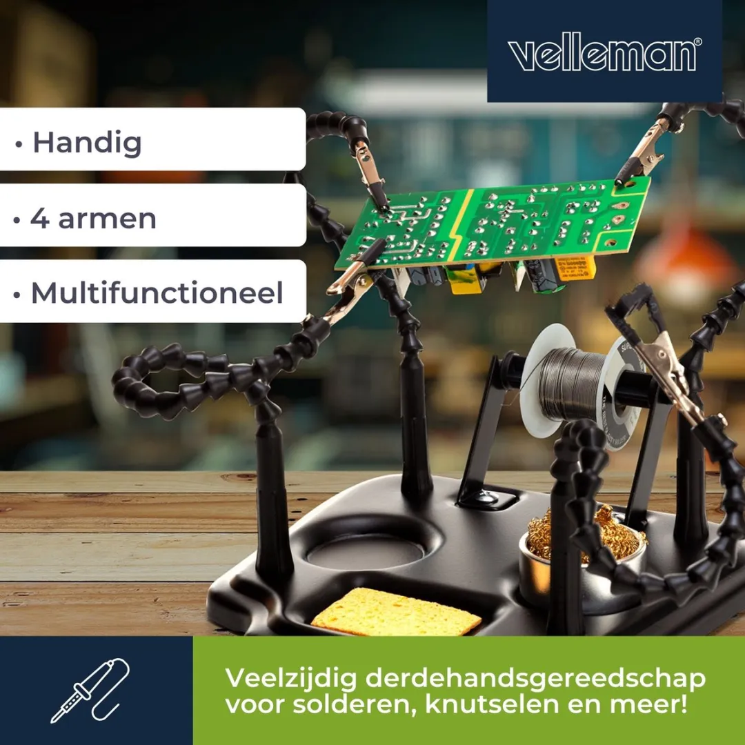 Velleman Handige Derde Hand Tool - 4 Armen - Zwart