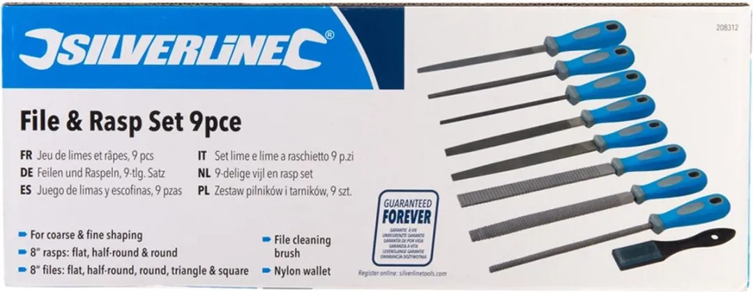 Silverline 9-delige Vijl en Rasp Set