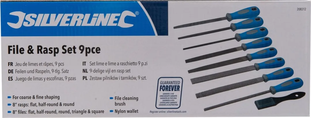 Silverline 9-delige Vijl en Rasp Set