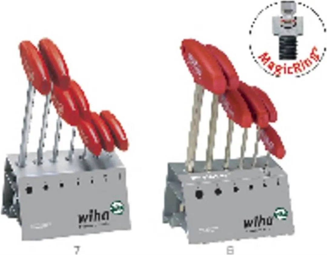 Wiha Stiftsleutelset 8-delig 00953 - T-greep - Werkbankhouder