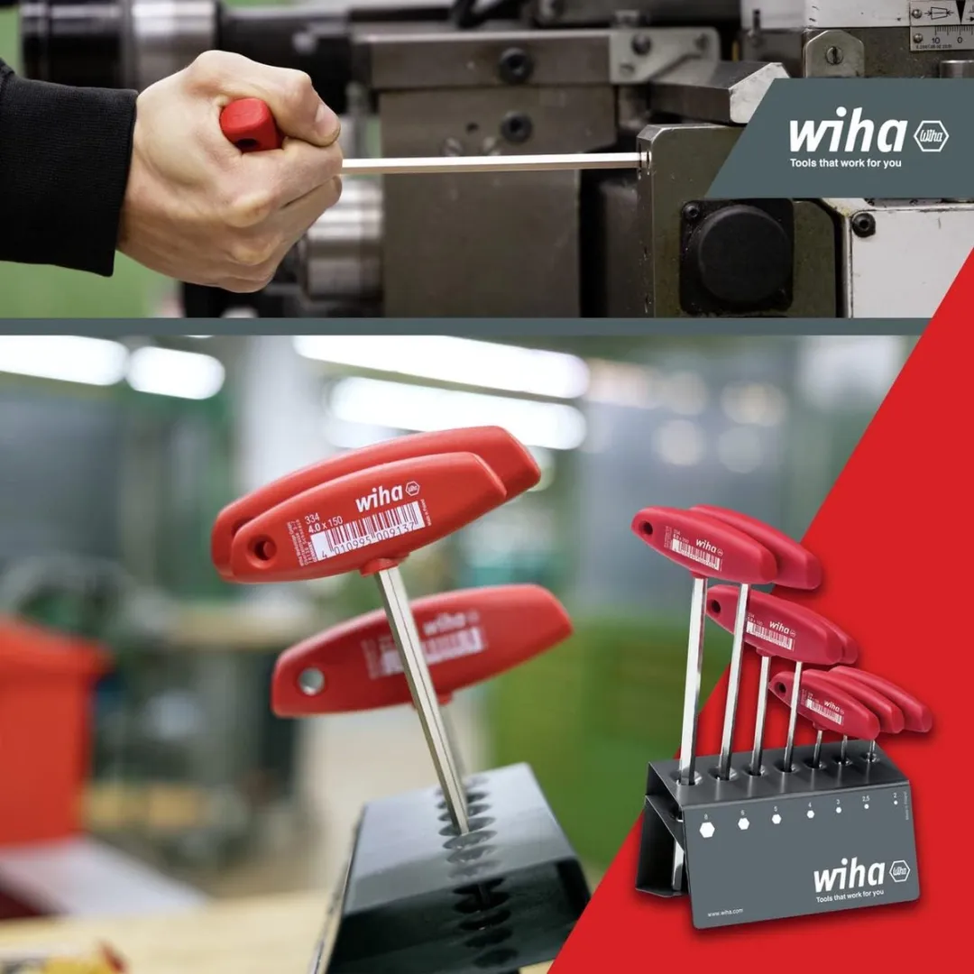 Wiha Stiftsleutelset 8-delig 00953 - T-greep - Werkbankhouder