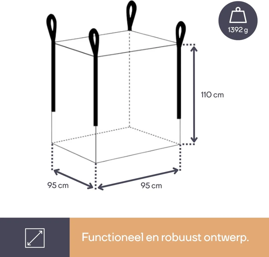 Perel Big Bag UV-bestendig 1000L - 95x95x110cm