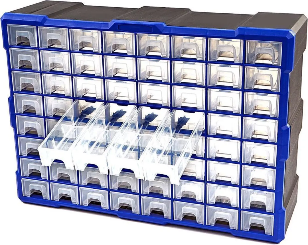 HBM Machines 64-Lades Blauwe Ladenkast - 64 Stuks