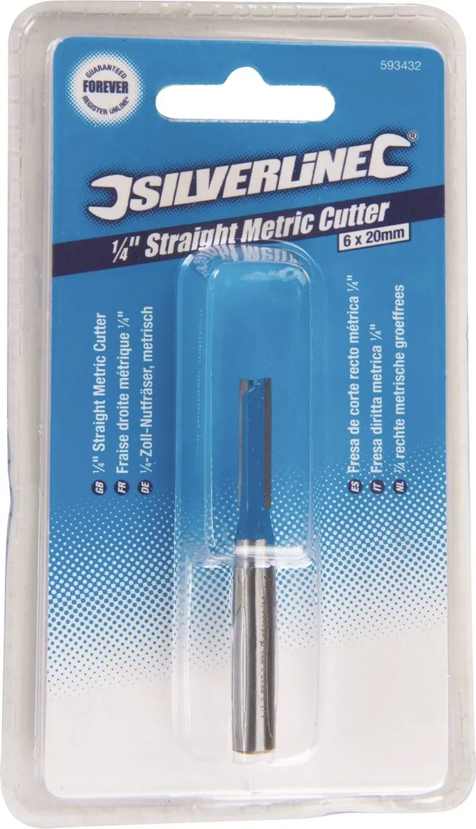Silverline Rechte Metrische Groeffrees TCT 6x20mm