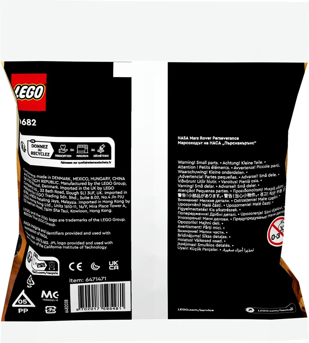LEGO Technic NASA Mars Rover Perseverance 30682 - 83 Stukken - Multicolor