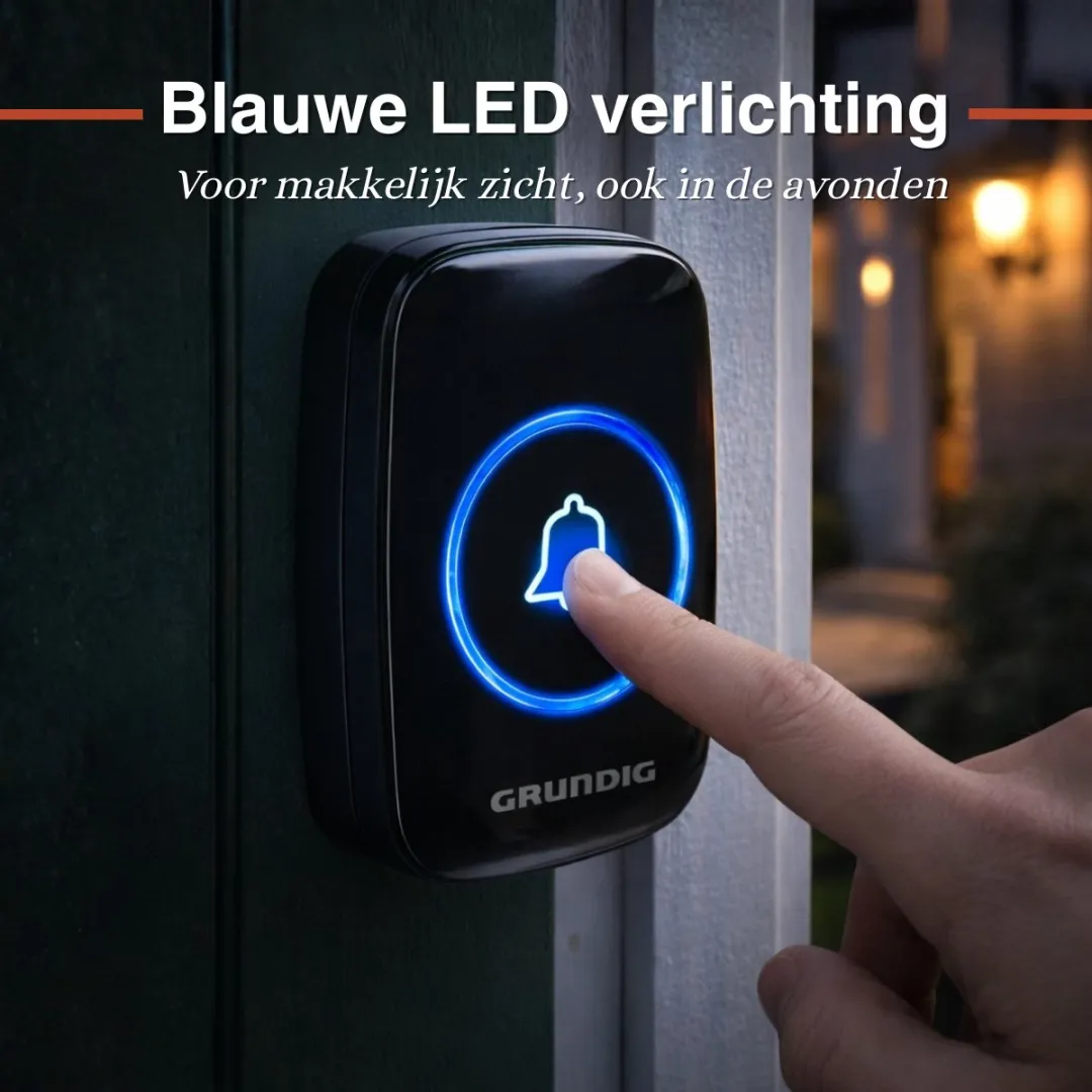 Grundig Draadloze Deurbel Set 300m - Zwart