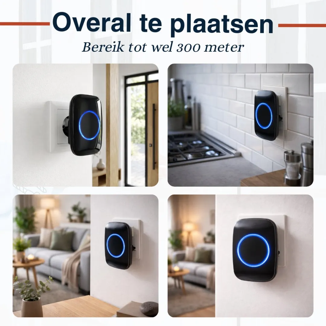Grundig Draadloze Deurbel Set 300m - Zwart