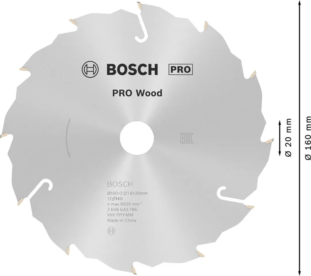 Bosch Professional Cirkelzaagblad CIRKZB SPEED 160X20X2,4 12T - Hout