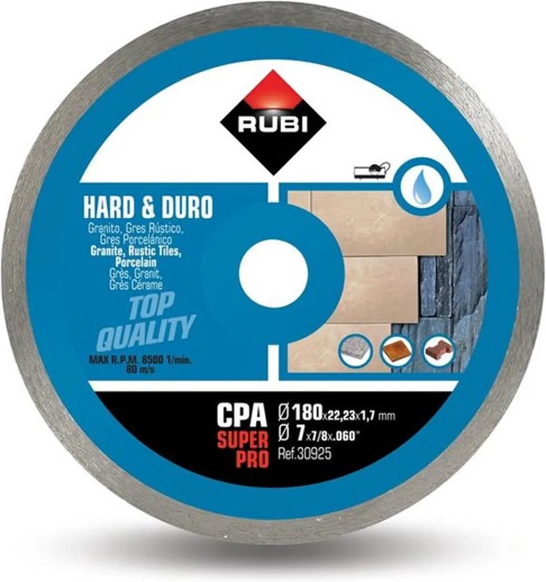 Rubi CPA 180 Zaagblad 180mm - 22,2mm As - Keramiek/Natuursteen