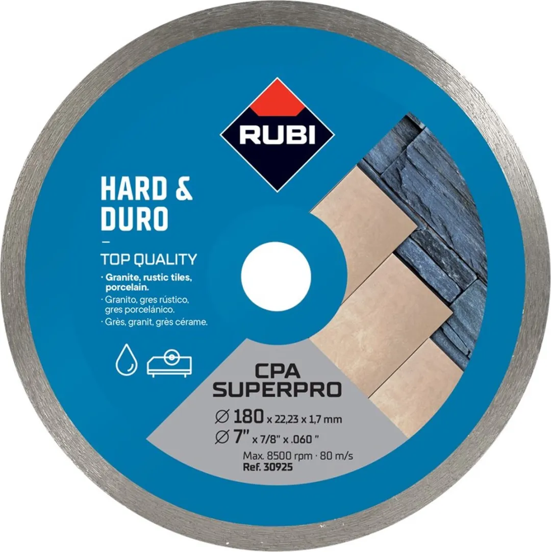 Rubi CPA 180 Zaagblad 180mm - 22,2mm As - Keramiek/Natuursteen