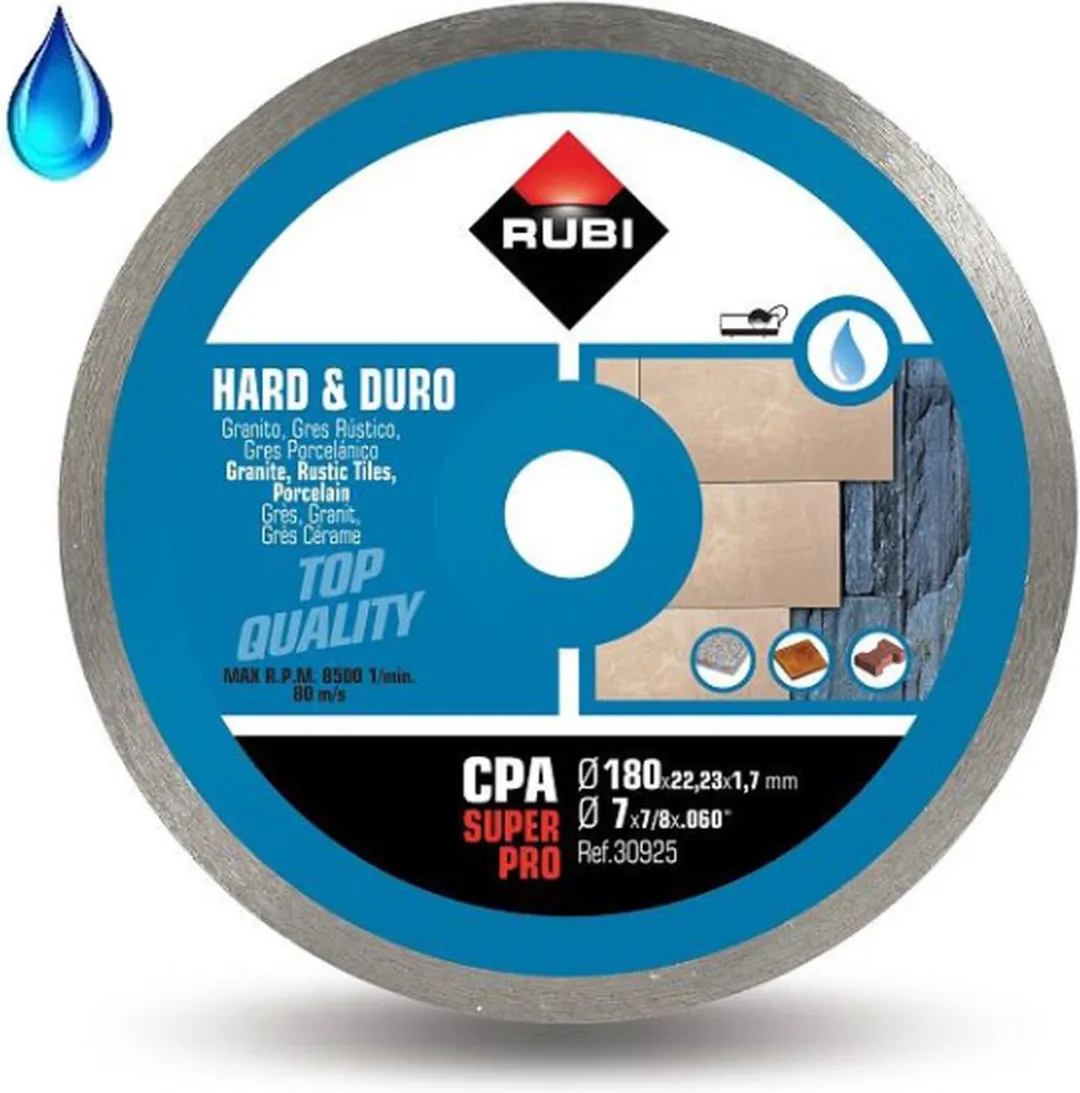 Rubi CPA 180 Zaagblad 180mm - 22,2mm As - Keramiek/Natuursteen