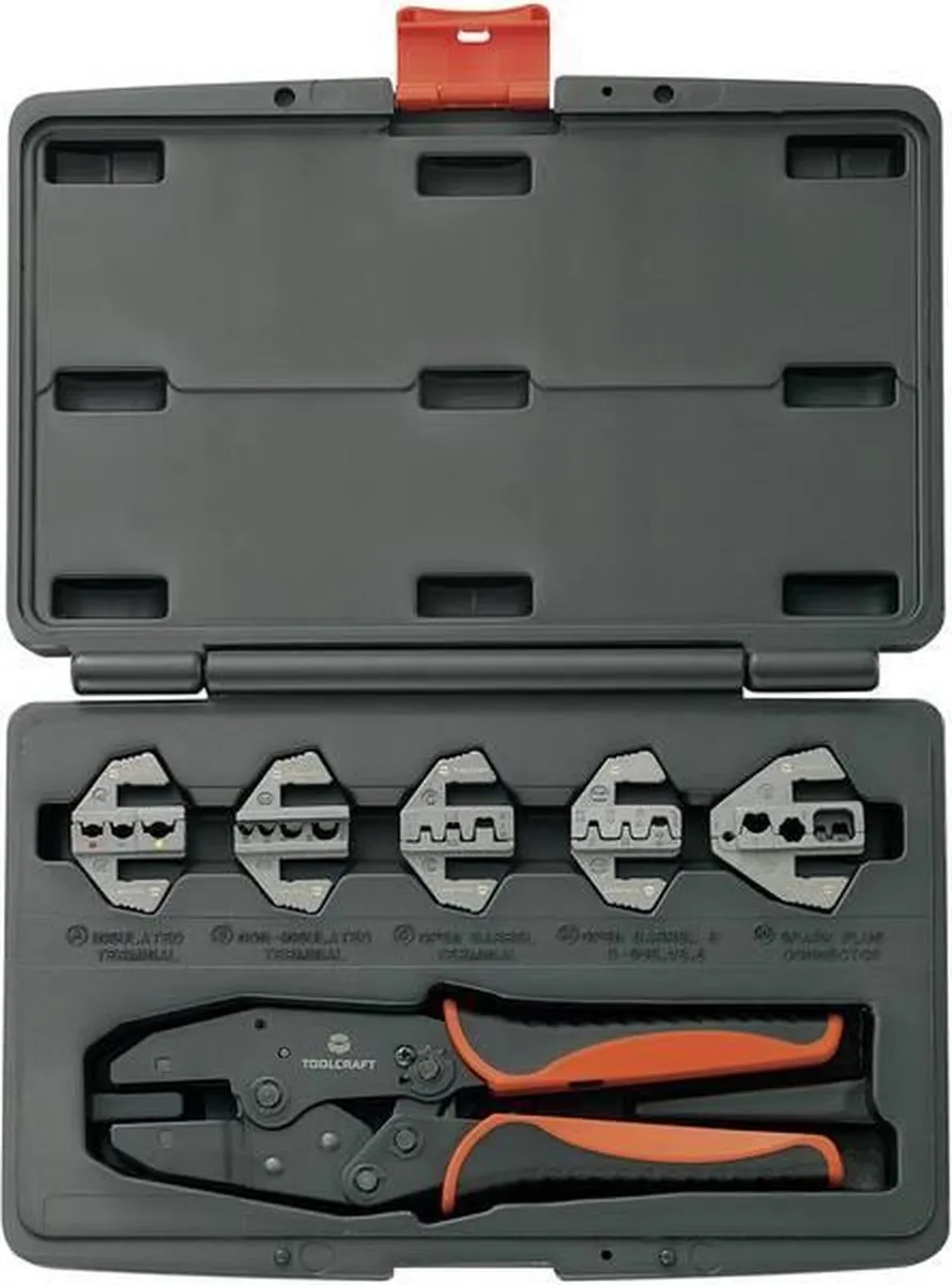 TOOLCRAFT PZ-506 Krimptangset 6-delig - Geïsoleerde kabelschoenen