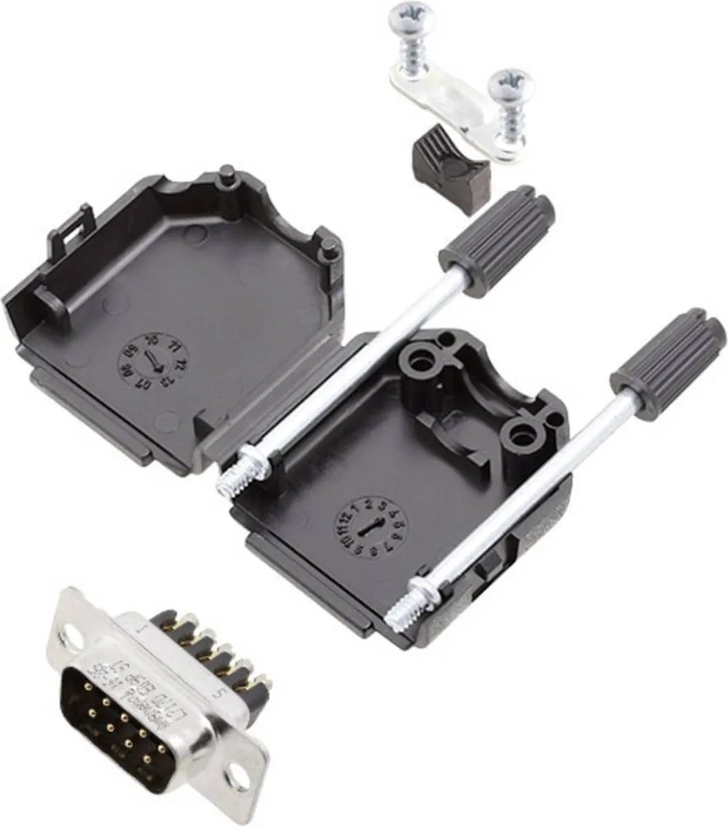 Amphenol L17DPPK09-BK+L717DE09PST D-sub Connector - 9-polig - 180° - Zwart