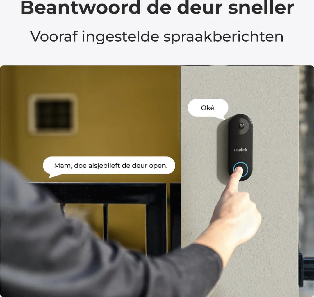 Reolink 2K PoE Videodeurbel - 5MP - Zwart - afbeelding 6 van 6