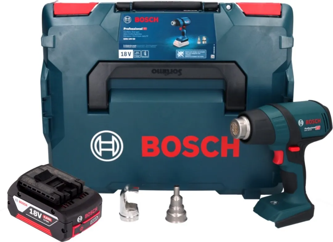 Bosch Professional GHG 18V-50 Accu-heteluchtpistool 300/500°C - 1x 4,0Ah