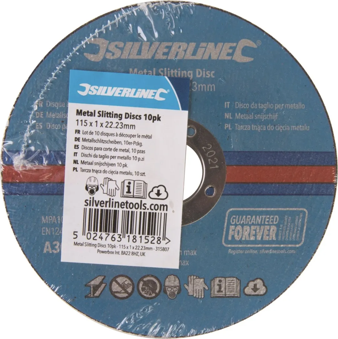 Silverline Metaal Snijschijf Ø115mm Glasvezel - 10 Stuks