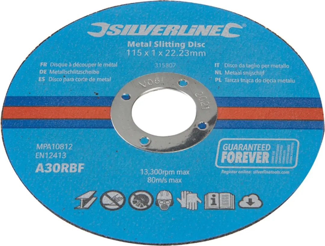 Silverline Metaal Snijschijf Ø115mm Glasvezel - 10 Stuks