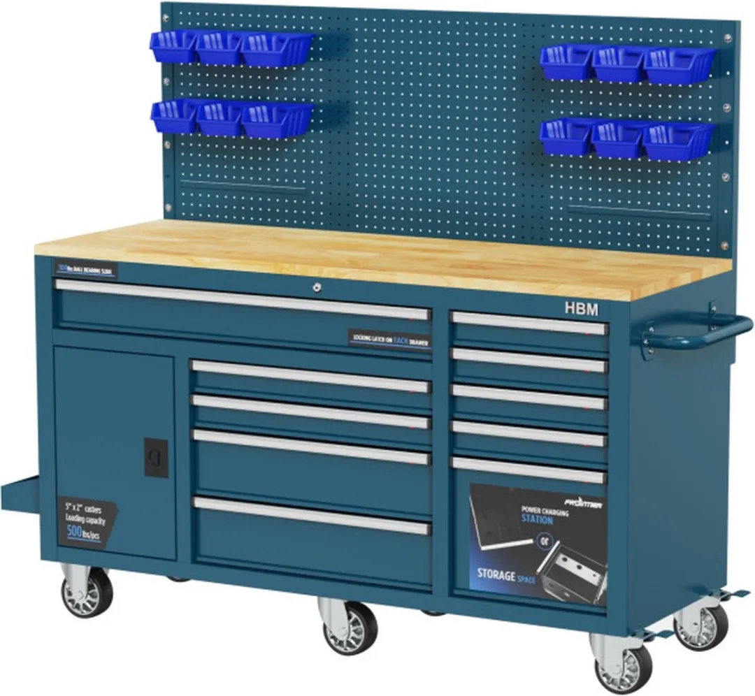 HBM Gereedschapswagen 158cm - 10 Lades - Blauw - afbeelding 6 van 6