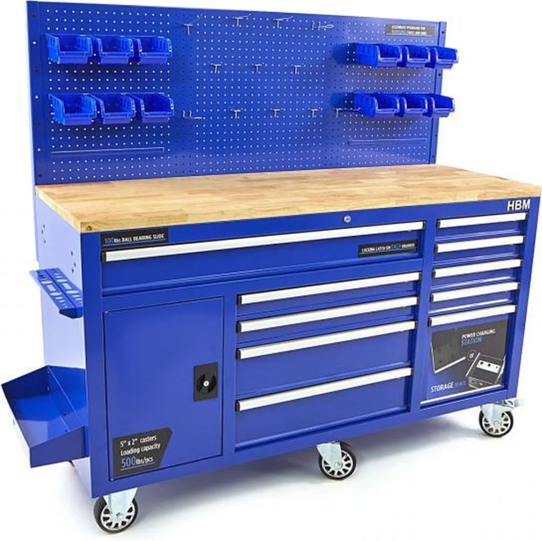 HBM Gereedschapswagen 158cm - 10 Lades - Blauw