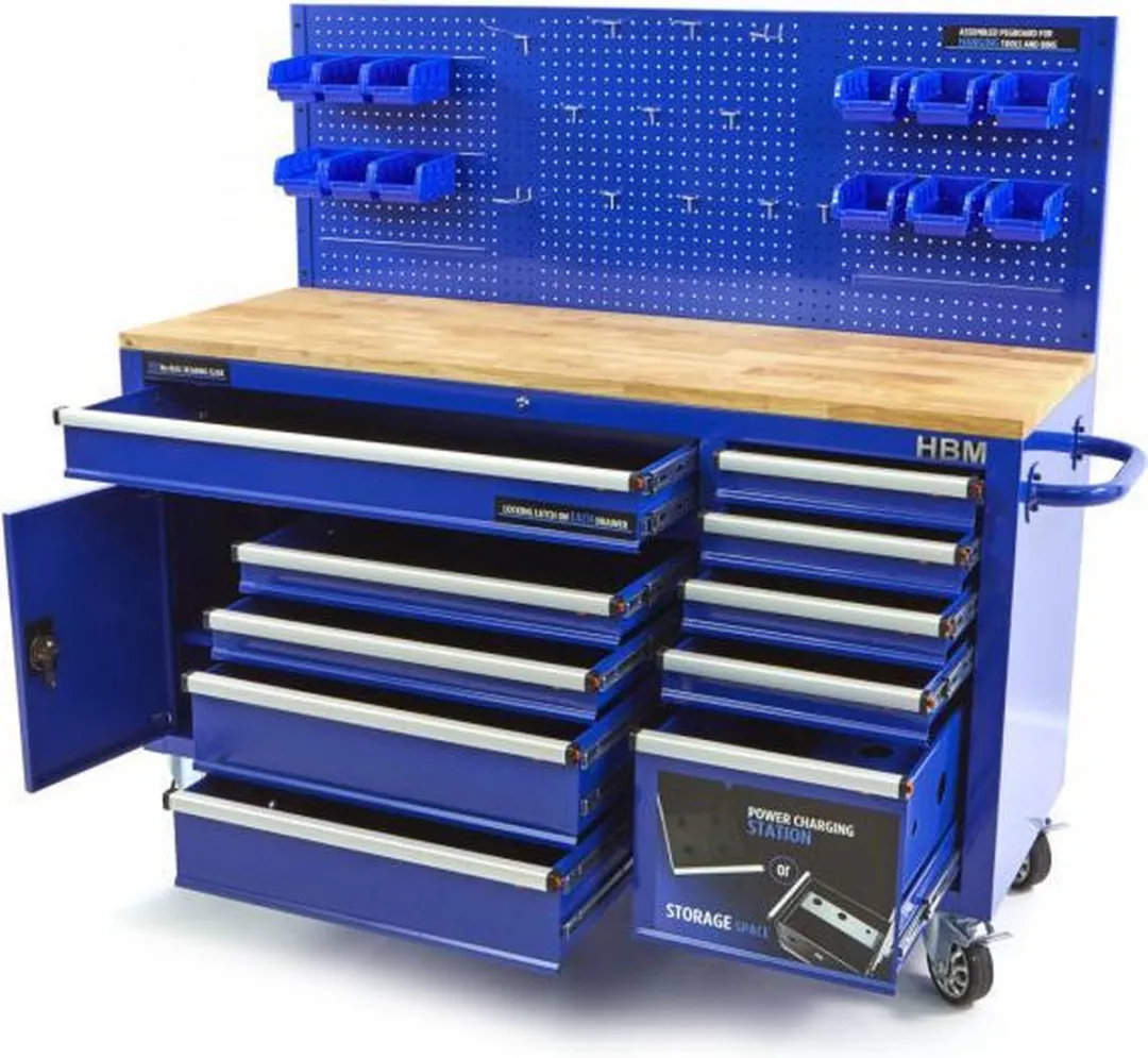 HBM Gereedschapswagen 158cm - 10 Lades - Blauw