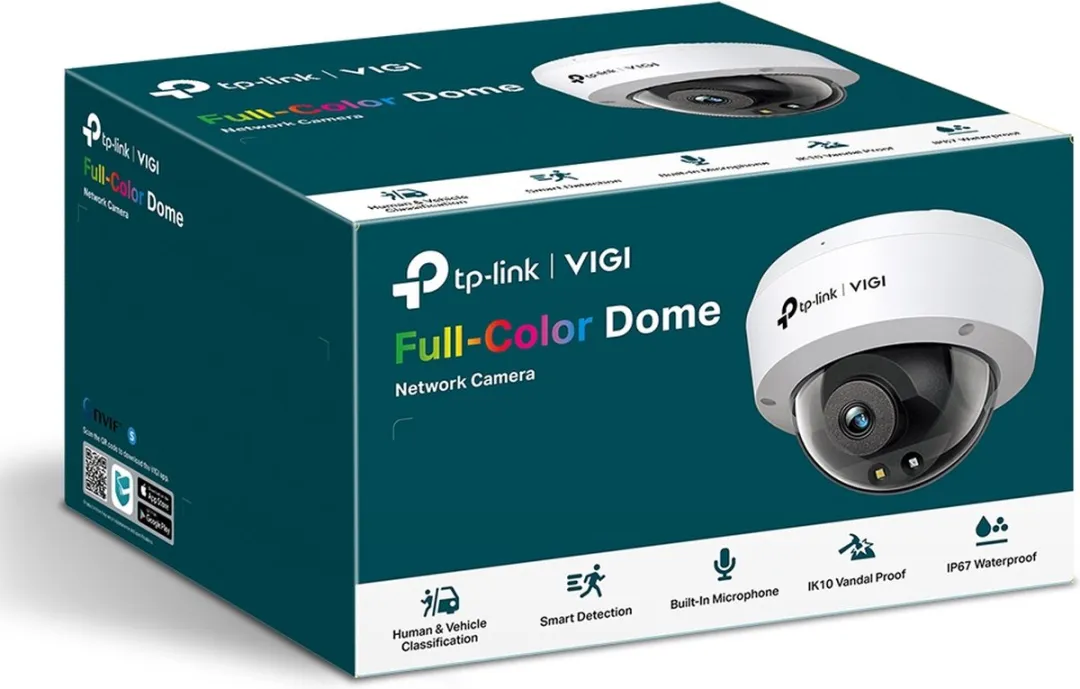TP-Link VIGI C250 Dome IP-camera 2.8K - Wit/Zwart