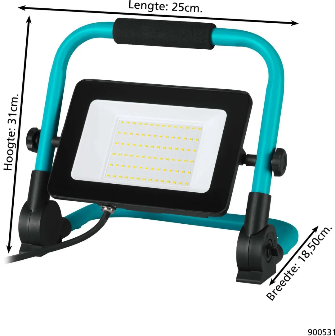 Eglo Avelar LED Werklamp 52W - Zwart/Turquoise - afbeelding 6 van 6