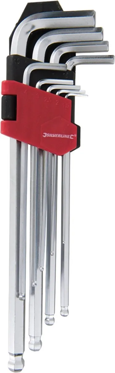 Silverline 9-delige Balkop Inbussleutel Set 1,5-10mm