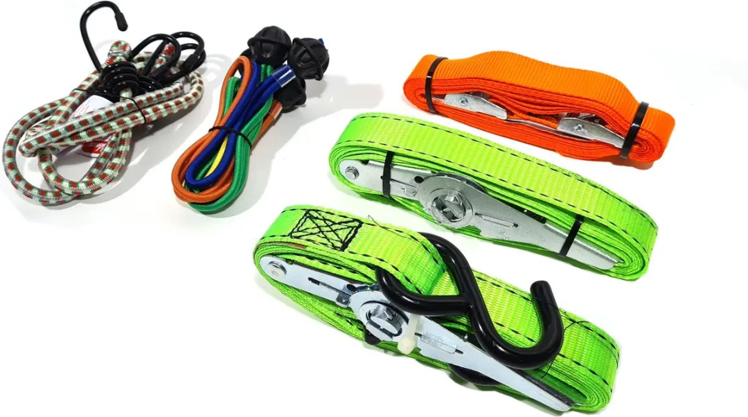 Jumbo Fluogroen Spanbanden 10-delig - 250kg - met S-haak & snelbinders