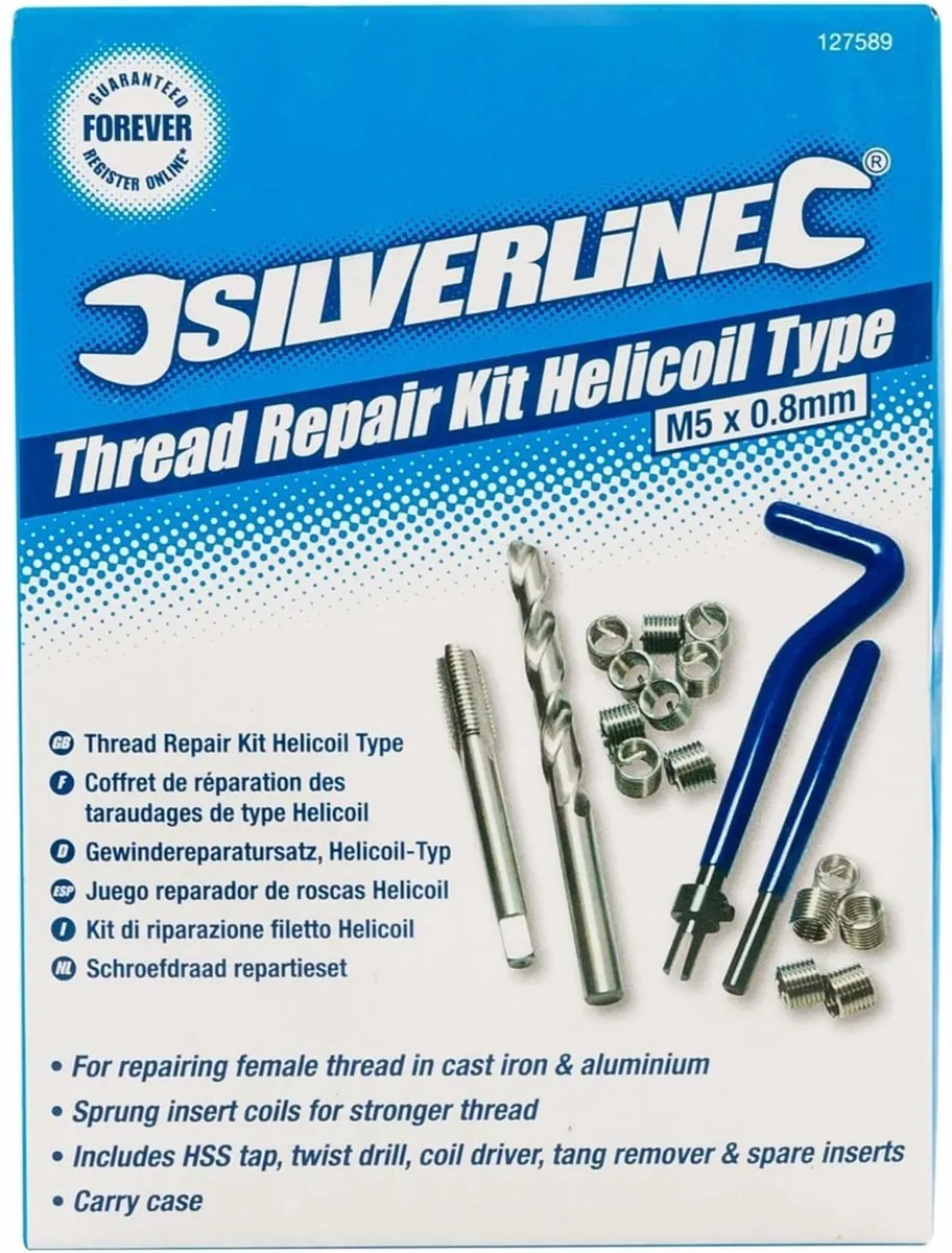 Silverline Schroefdraad Reparatieset M5x0,8mm - 30-delig