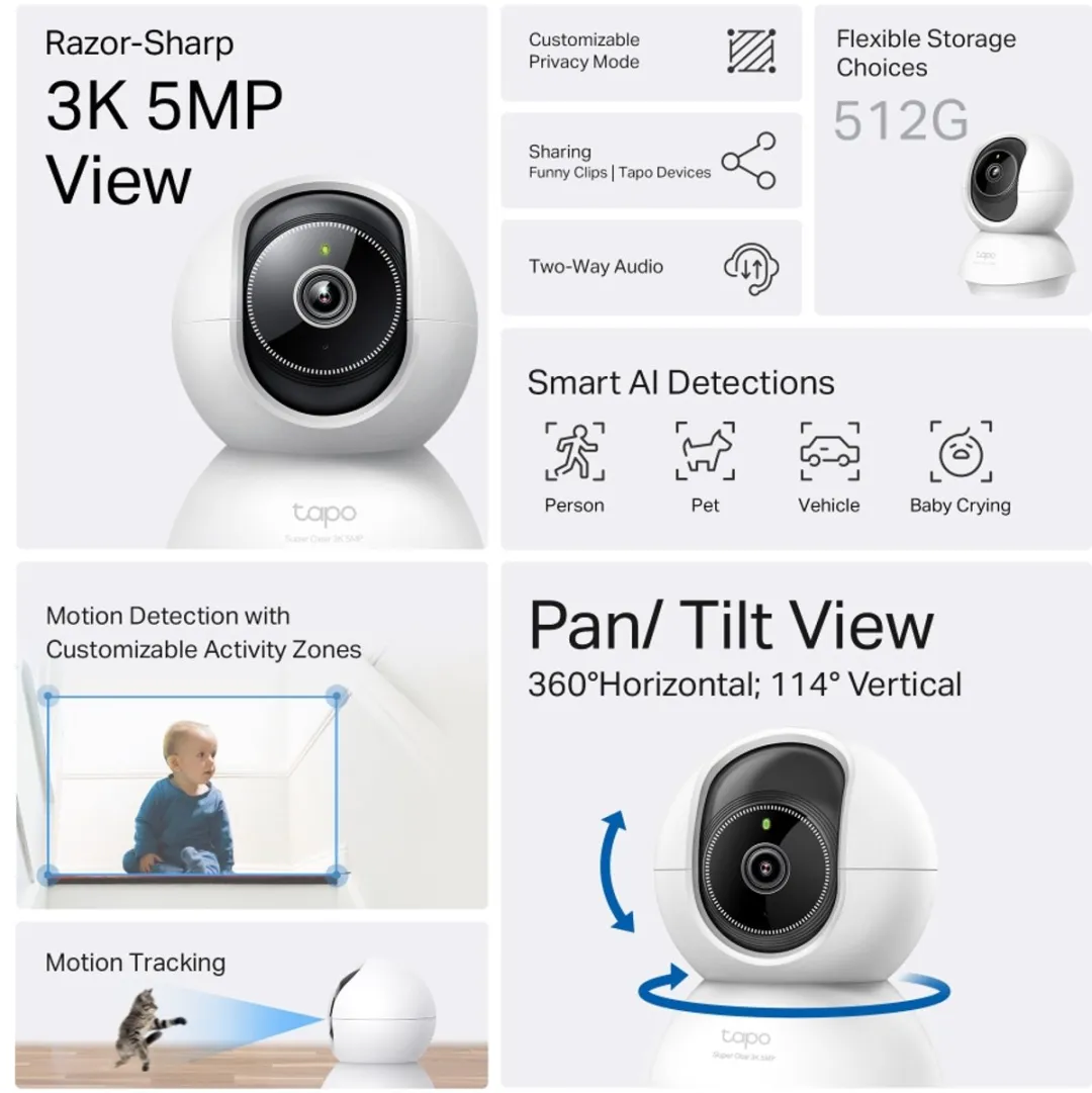 TP-Link Tapo C230 Beveiligingscamera - 3K Wit