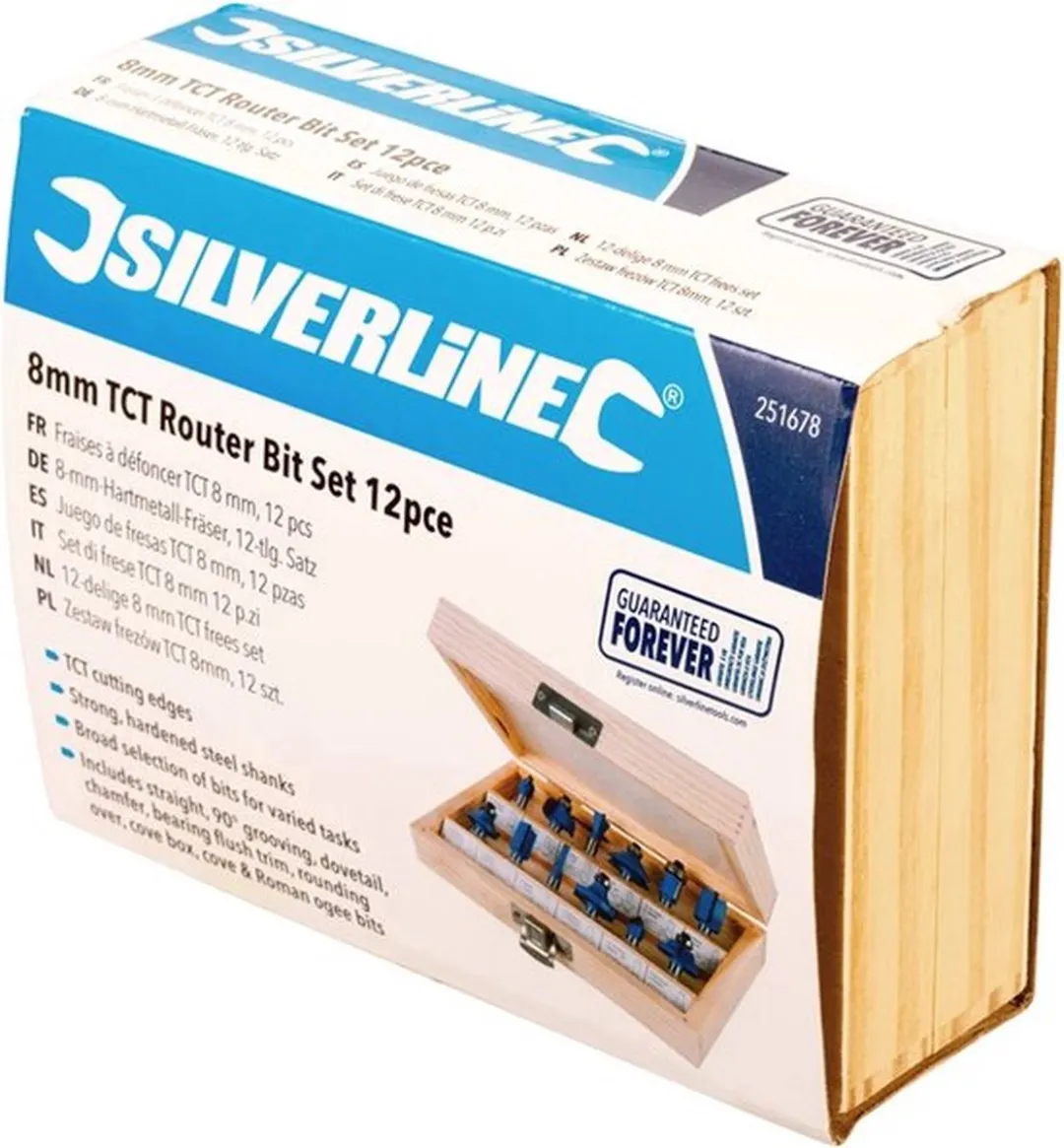 Silverline 12-delige 8mm TCT Frees Set