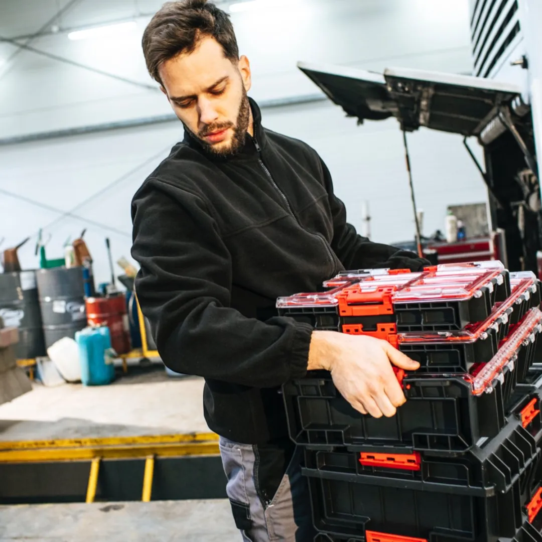 Toolbrothers RHINO XXL Organizer ECO - 13,5L Boxen - IP66 - Rood/Transparant/Zwart - afbeelding 4 van 6