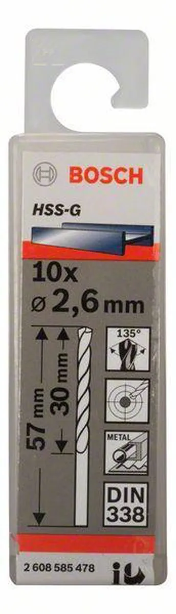 Bosch Professional ST. LINE 2.6mm HSS-G Boor - 10 Stuks - afbeelding 3 van 5