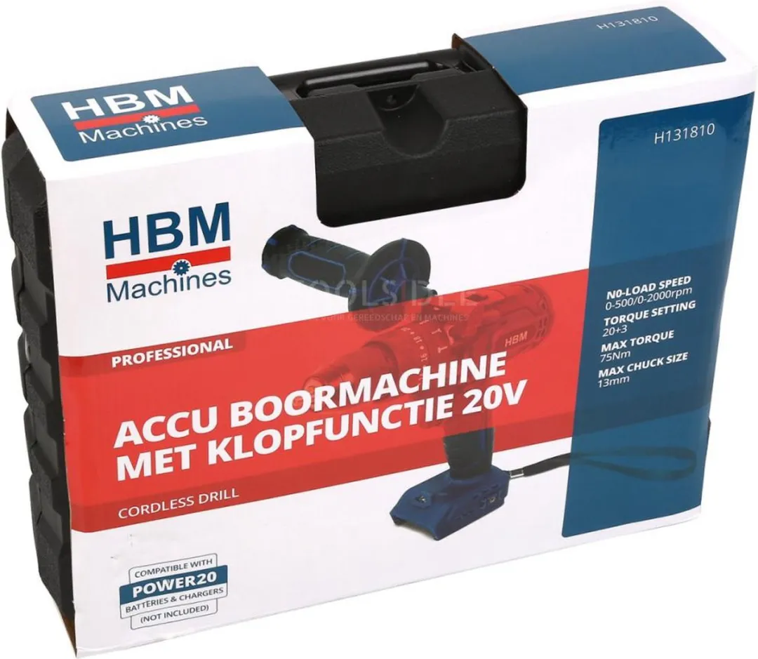 HBM Power20 Accu Boormachine met Klopfunctie
